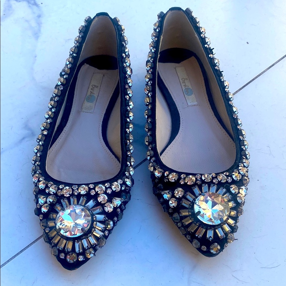 Boden- Elegant Black jeweled Flats